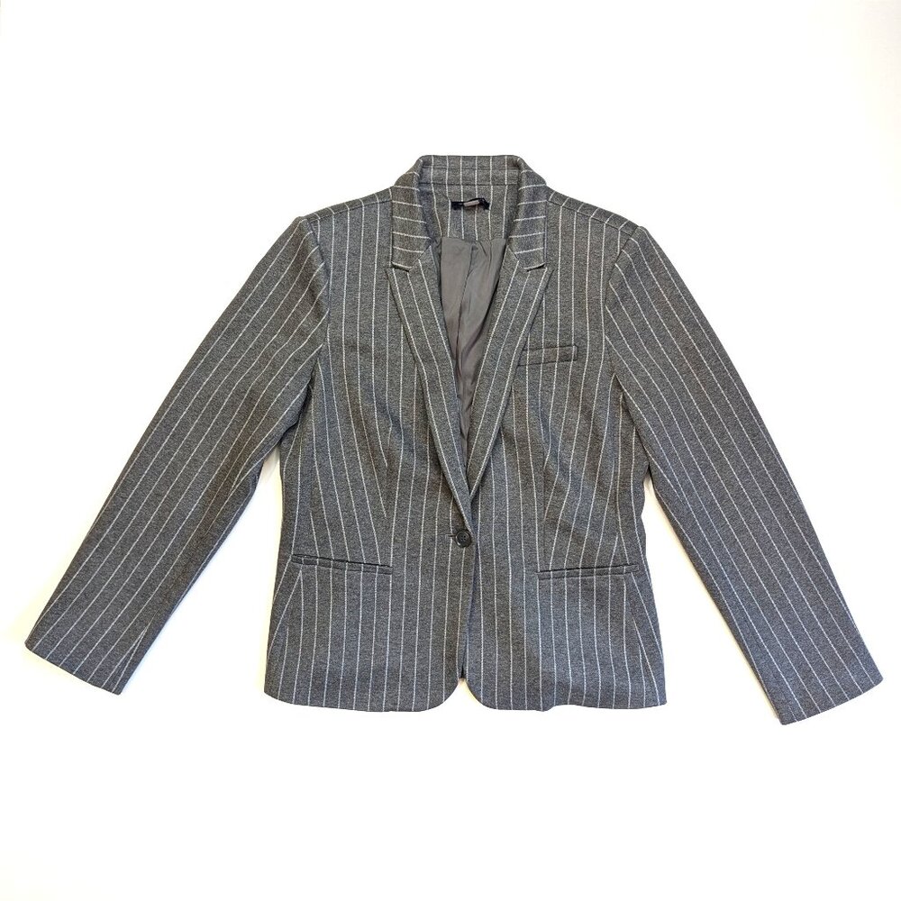 Tommy Hilfiger Blazer Pinstripe Jacket Gray Charcoal Size 14